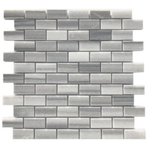 Arctic Silver Marble 1" x 2" Brick Polished Mosaic Tile