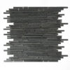 Vulcan Black Random Strips Honed Mosaic Tile