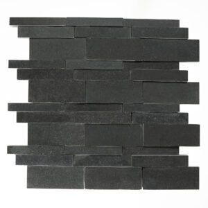 Vulcan Black 3D Honed Mosaic Tile