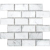 Carrara Marble 2" x 4" Brick Beveled Polished Mosiac Tile