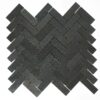 Vulcan Black Basalt 1" x 3" Herringbone Honed Mosaic