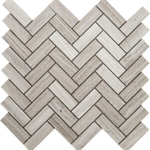 Slatewood Marble 1" x 3" Herringbone Polished Mosaic Tile