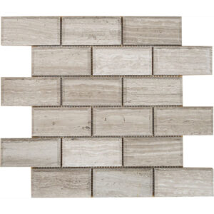 Slatewood Marble 2" x 4" Brick Polished Mosaic Tile