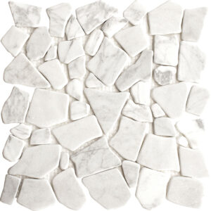 Carrara Marble Puzzle Tumbled Mosaic Tile
