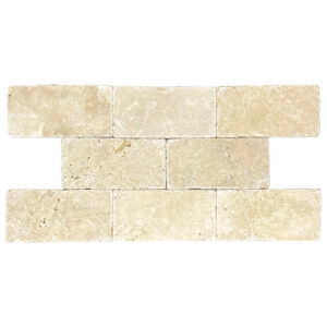 Ivory Travertine 3" x 6" Rustic Tumbled Tile