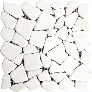 Snowfall Marble Puzzle Tumbled Mosaic Tile