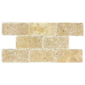 Tuscany Brown Travertine 3" x 6" Tumbled Tile
