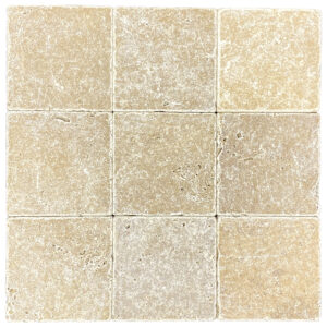 Tuscany Brown Travertine 4" x 4" Tumbled Tile