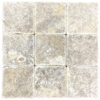 Argento Travertine 4" x 4" Tumbled Tile