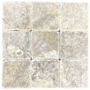 Argento Travertine 4" x 4" Tumbled Tile