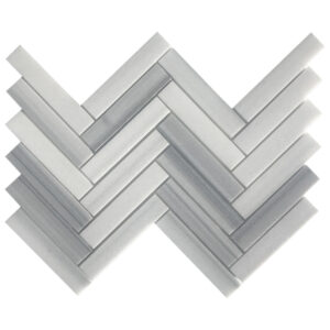 Arctic Silver Marble 1.25" x 6" Insignia Polished Mosaic Tile