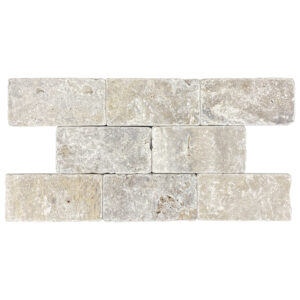 Argento Travertine 3" x 6" Rustic Tumbled Tile
