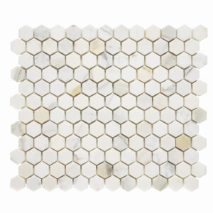 Calacatta Marble 1" x 1" Honeycomb Honed Mosaic Tile