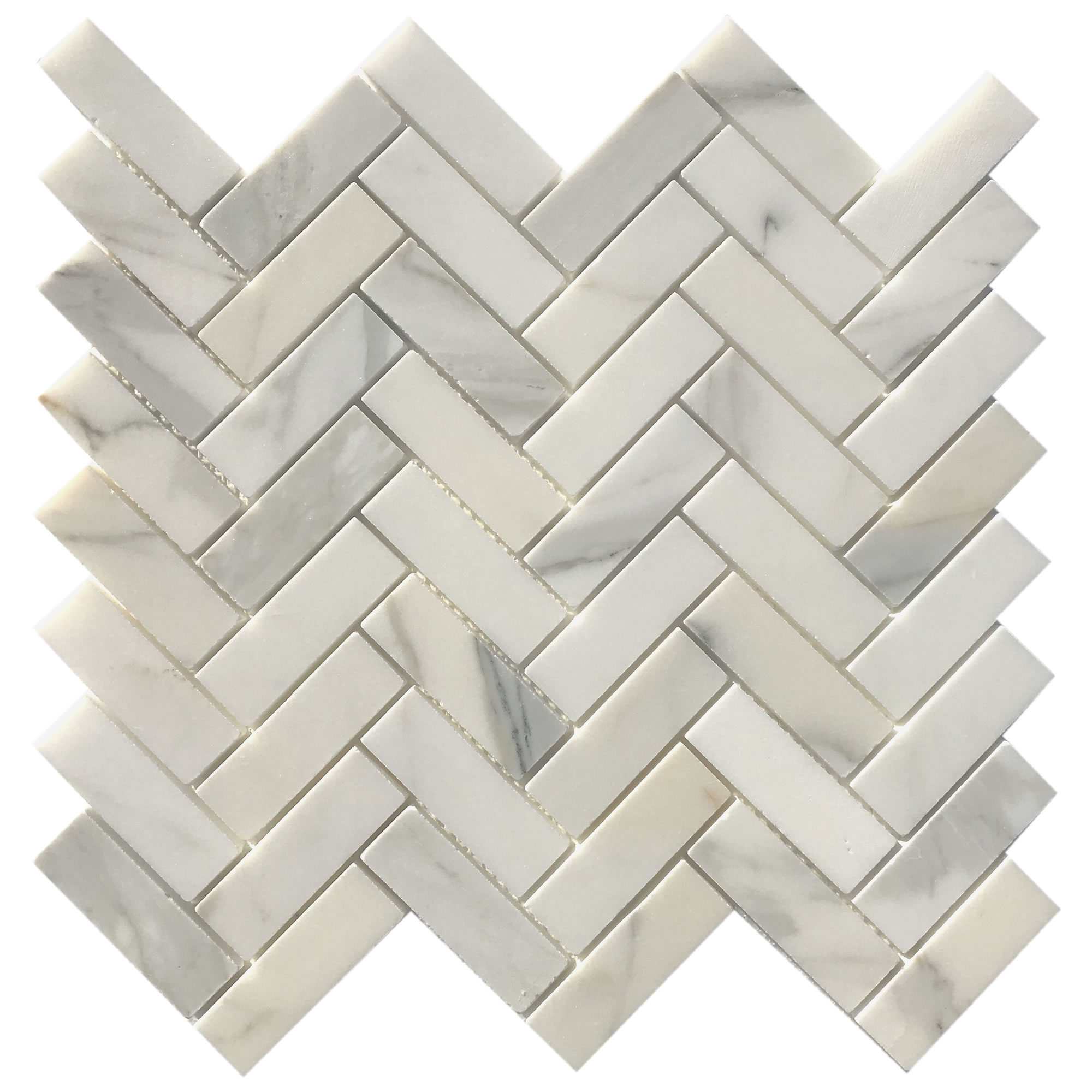 Calacatta Marble Herringbone 1" x 3" Honed Mosaic Tile