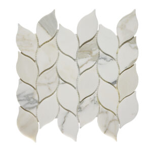 Calacatta Marble Leaf Honed Mosiac Tile