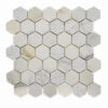 Calacatta Marble 2" x 2" Honeycomb Textured Mosaic Tile