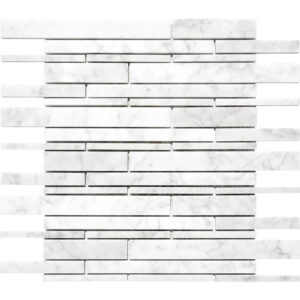 Carrara Marble Stacked Honed Mosaic TIle