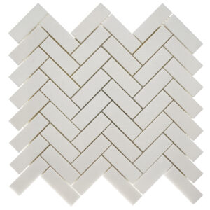 Thassos Marble 1" x 3" Heeringbone Polished Mosaic Tile