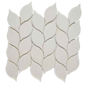 Thassos Marble Leaf Polished Mosaic Tile
