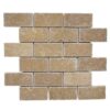 Tuscany Brown Travertine 2" x 4" Tumbled Mosaic Tile