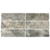 Argento Travertine 4" x 12" Split Face Tile