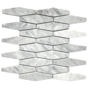 Carrara Marble Clipped Diamond Honed Mosaic Tile
