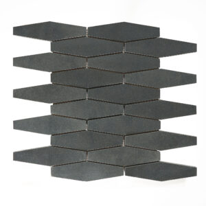 Vulcan Black Clipped Diamond Honed Mosaic Tile