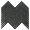 Vulcan Black 0.8" x 4.75" Chevron Honed Mosaic Tile