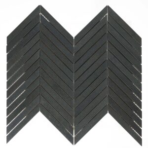Vulcan Black 0.8" x 4.75" Chevron Honed Mosaic Tile