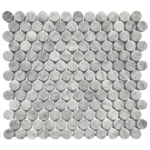 Carrara Marble Penny Round Honed Mosaic Tile