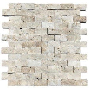 Parkside Travertine 1" x 2" Split Face Mosaic Tile