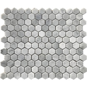 Carrara Marble 1" x 1" Honeycomb Polished Mosaic Tile