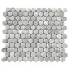 Carrara Marble 1'' x 1'' Honeycomb Tumbled Mosaic Tile
