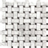Carrara Marble Polished Basketweave Polished Mosaic Tile