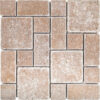 Tuscany Brown Travertine Roman Pattern Tumbled Mosaic Tile