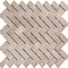 Tuscany Brown Travertine 1" x 2" Herringbone Tumbled Mosaic Tile