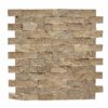 Tuscany Brown Travertine 1" x 2" Split Face Mosaic Tile