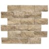 Tuscany Brown Travertine 2" x 4" Split Face Mosaic Tile