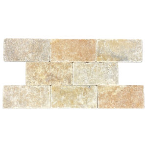 Rustic Desert Travertine 3" x 6" Tumbled Tile
