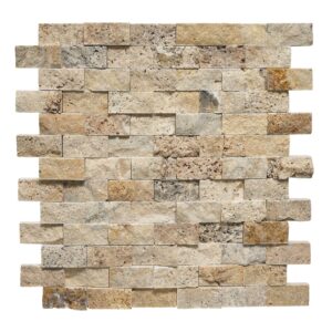 Rustic Desert Travertine 1" x 2" Split Face Mosaic Tile