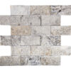 Argento Travertine 2" x 4" Split Face Mosaic Tile