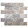 Argento Travertine 2" x 4" Brick Tumbled Mosaic Tile