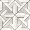 Thassos & Carrara Marble Square Water Jet Polished Mosaic Tile