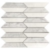 Thassos & Carrara Marble Picket Water Jet Polished Mosaic Tile