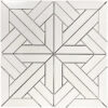 Thassos Marble Square Water Jet Polished Mosaic Tile