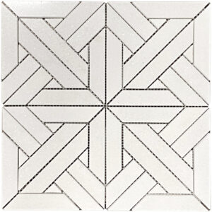 Thassos Marble Square Water Jet Polished Mosaic Tile