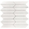 Thassos Marble Picket Water Jet Polished Mosaic Tile