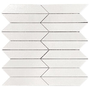 Thassos Marble Picket Water Jet Polished Mosaic Tile
