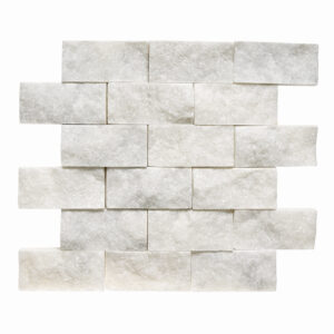 Pale Gray Marble 2" x 4" Split Face Mosaic Tile