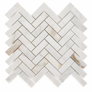 Royal Umbra Marble 1" x 3" Herringbone Polished Mosaic Tile